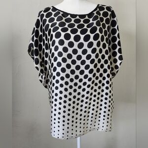 Jones Studio Black and White Polka Dot Blouse